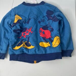 Vintage Mickey & Minnie Mouse Reversible Zip Up Sweatshirt Toddler 2T